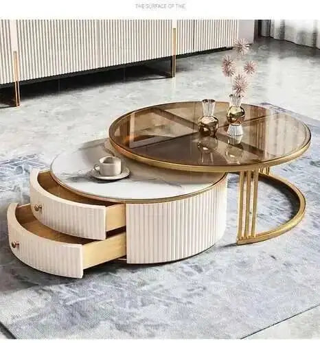 Mesa Nordic Luxury Glass Coffee Tables Living Effect Room Korea Marble Beautiful Cute Side Table De Centro De Sala Furniture