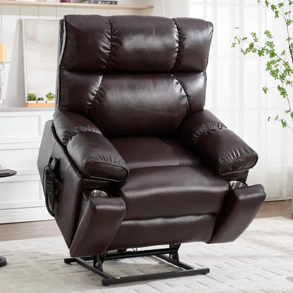 Dual Motor Power Lift Chair for Elderly with Vibration Massage and Lumbar Heating for Living Room, Electric Lay Flat Recliner