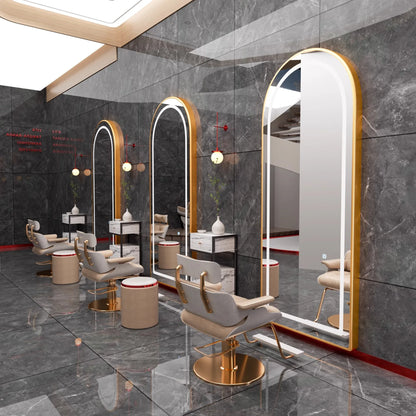 Design Modern Lightweight Luxury Oval Square Mirror Hair Salon Furniture Set Hot Sale