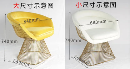 High end, stainless steel, dining chair, single sofa chair designer