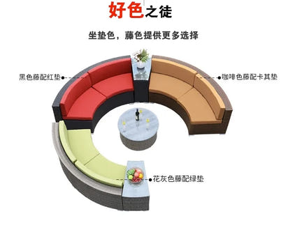 Outdoor sofa combination balcony courtyard rattan furniture
