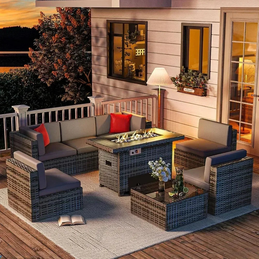 /Outdoor Patio Furniture 8 Pieces Set with 40
