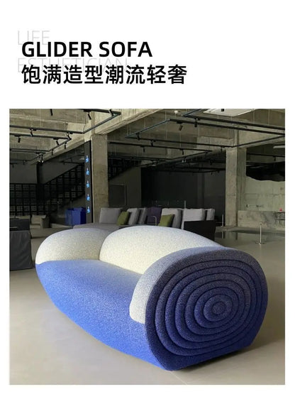 Special-shaped Nordic gradual change color sofa leisure creative simple special-shaped sofa living room lobby leisure