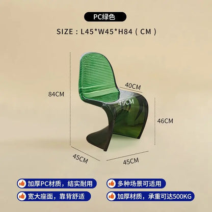 Plastic chair Nordic creative simple transparent plastic back chair chair stool