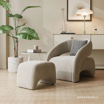 French cream style single sofa chair Nordic small apartment living room lazy sofa