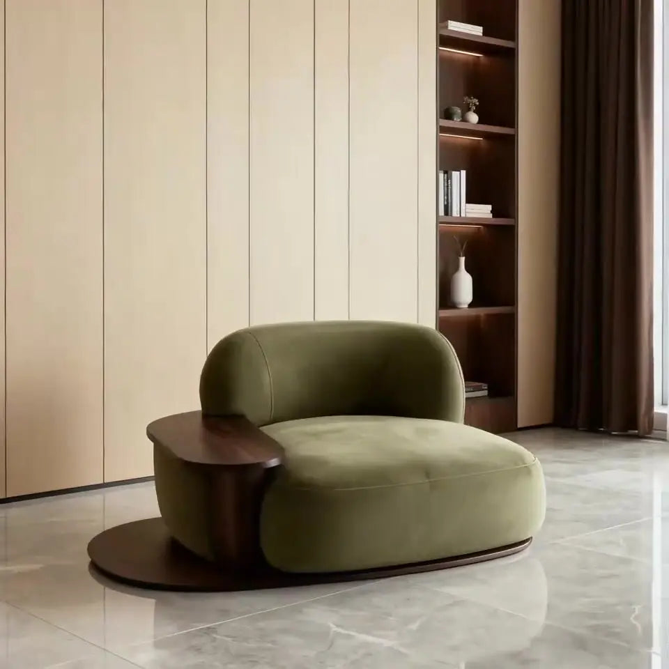 Italian minimalist fabric single sofa modern simple small apartment leisure chair