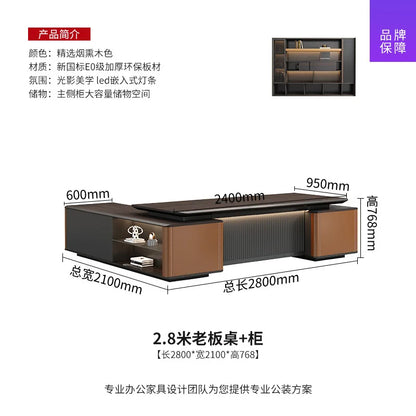 Boss Office President's Desk Light Luxury Advanced Sense Large Class Desk Furniture Chairperson's Office Desk And Chair Combinat