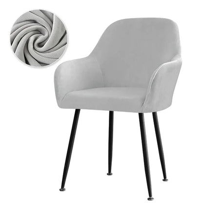 Thick Velvet Chair Covers Plush Fleece High Arm Chair Cover Elastic Slipcover All-inclusive Solid Chair Cover