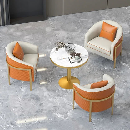 Bureau de vente de luxe léger, table et chaise de négociation, bureau de réception, petit canapé simple, combinaison de table basse