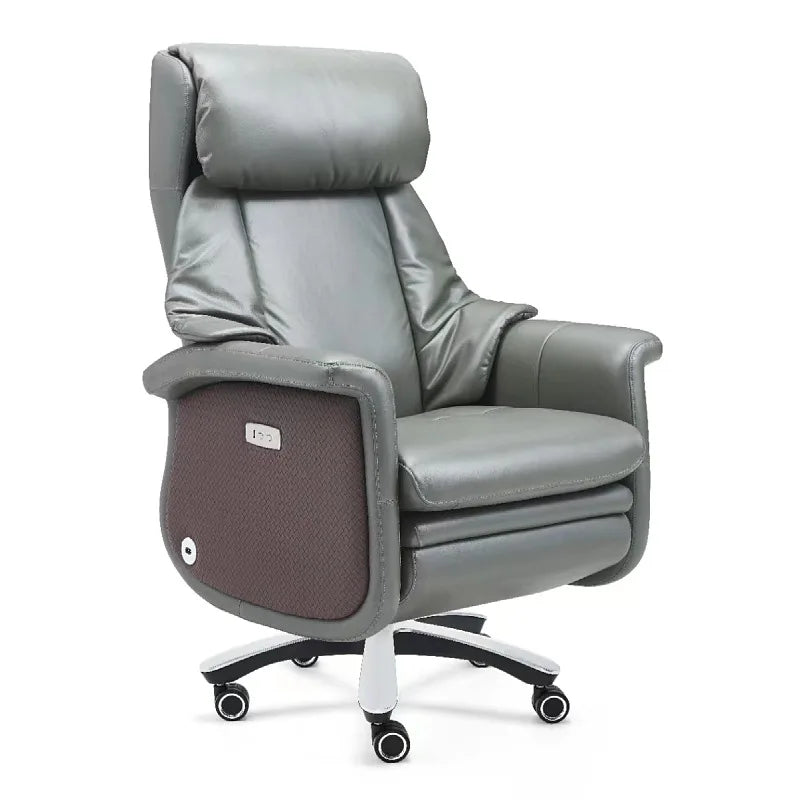 Light luxury lunch break reclining office seat leather class chair comfortable sedentary electric home massage boss