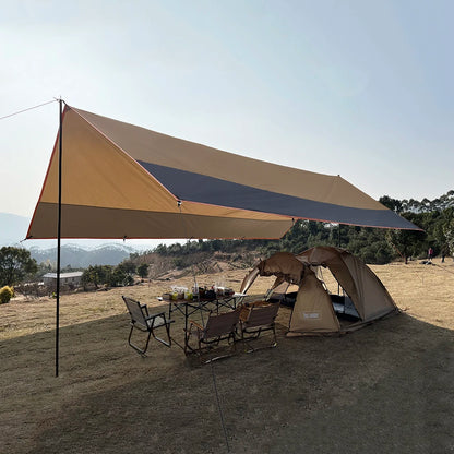 Oxford Large Tarp Waterproof 4x6m Sun Shelter Outdoor Camping Awning Tent Big Tarp Shade Canopy for Family Beach Hiking