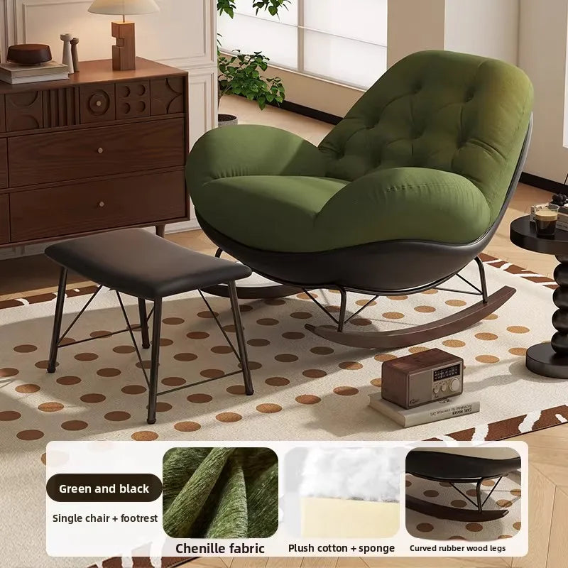 Lazy Sofa Rocking Chair Bedroom Lounge Chair Carefree Adult Living Room Single Balcony Leisure Rocking Chair Recliner Chairs