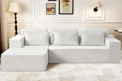 Cloud Sectional Couch L-Shape Chaise, Modern, Deep Seat, Modular Sofa for Living Room, Bedroom, Comfortable Couches