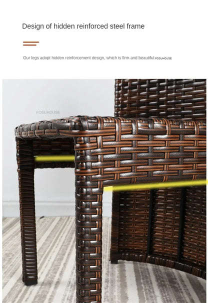 European Rattan Garden Furniture Sets Home Balcony Patio Furniture Creative Open-air Garden Furniture Combination Outdoor Set F