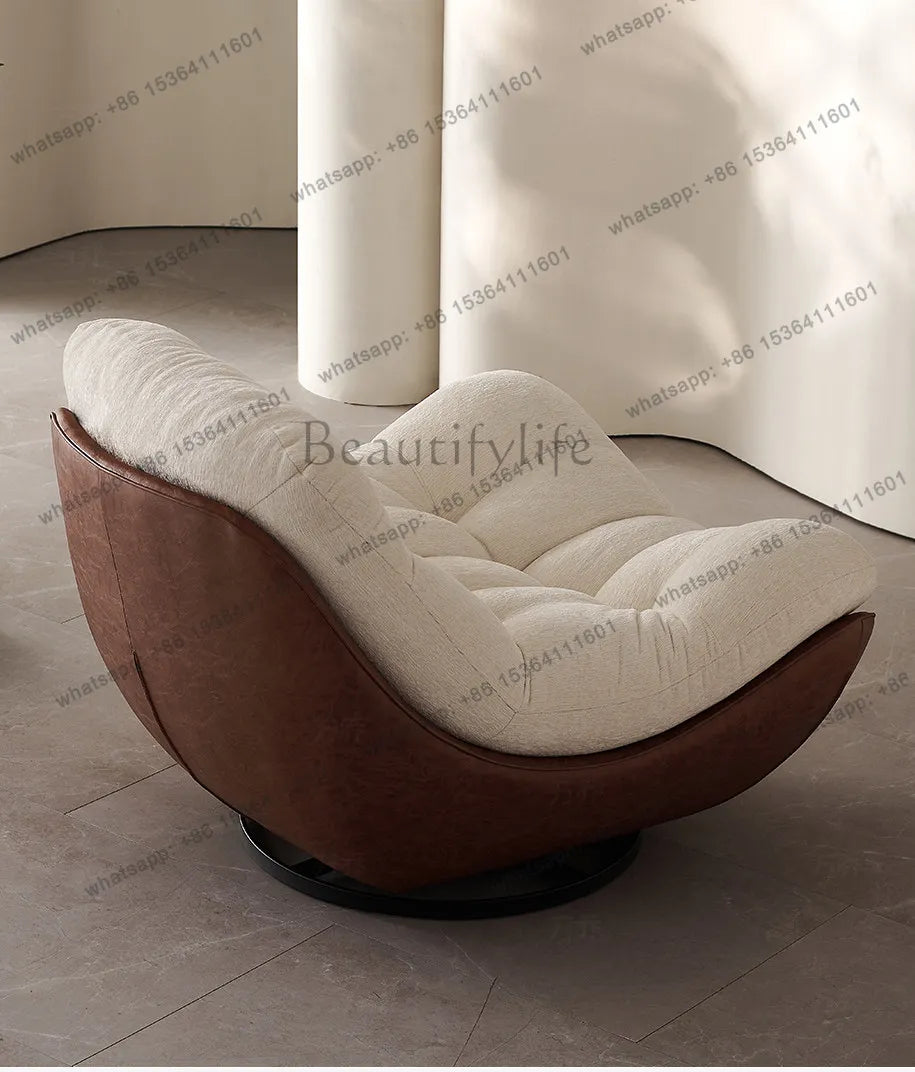 Italian minimalist rotating single chair modern creative sofa living room balcony lazy recliner