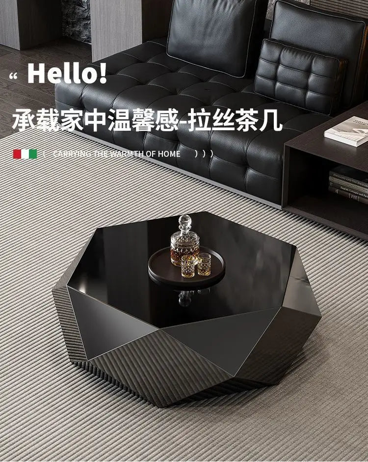 Italian minimalist gold diamond coffee table designer high-end small apartment modern simple special-shaped light luxury living