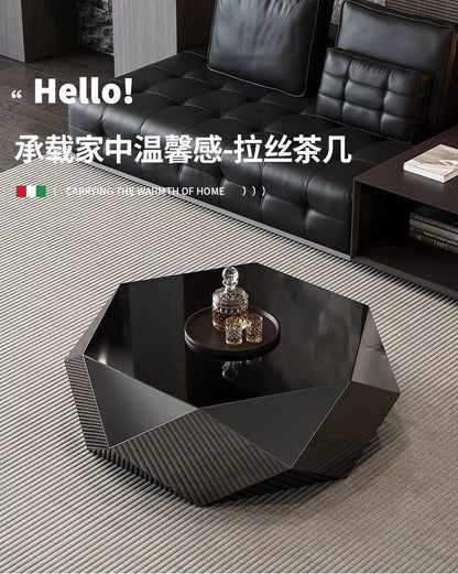 Italian minimalist gold diamond coffee table designer high-end small apartment modern simple special-shaped light luxury living