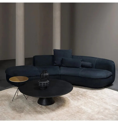 Curved sofa minimalist designer large corner fabric sofa combination