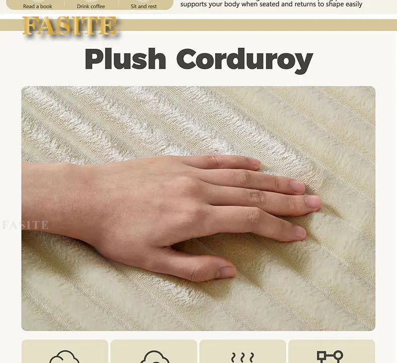 Compression sofa oversized recliner boneless  corduroy leisure chair double sofa