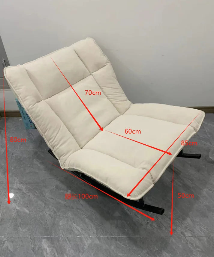 Sofa 360 Degree Swivel Lounge Chair Adjustable Back Fabric Single Seat Small Apartment Living Room Balcony Lazy Armchair