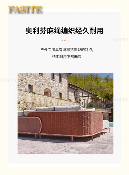 Outdoor sofa combination outdoor courtyard open-air villa living room hotel famous club rattan sofa