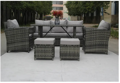 6 Pieces Modern Wicker Rattan Outdoor Patio Furniture Sets Garden Sofa Garden Sets