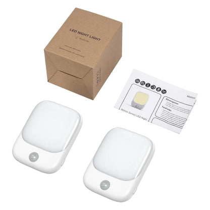 1pc/2pcs EU Plug in LED Motion Sensor Night Lights for Kids Bedroom Auto Dusk to Dawn Sensor Dimmable Wireless Cabinet Lamp