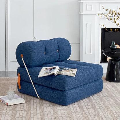 Convertible Folding Fabric Sofa Chair Bed with Reclining Backrest
