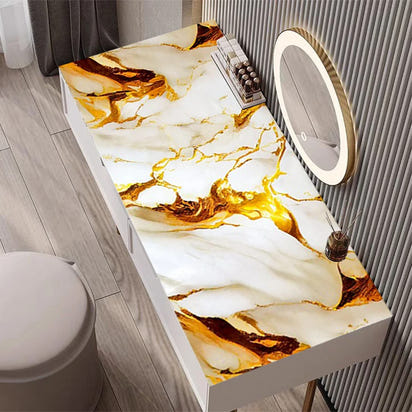 1 roll of marble self-adhesive wallpaper PET waterproof, flame-retardant, oil proof sticker background wall decorative wallpaper