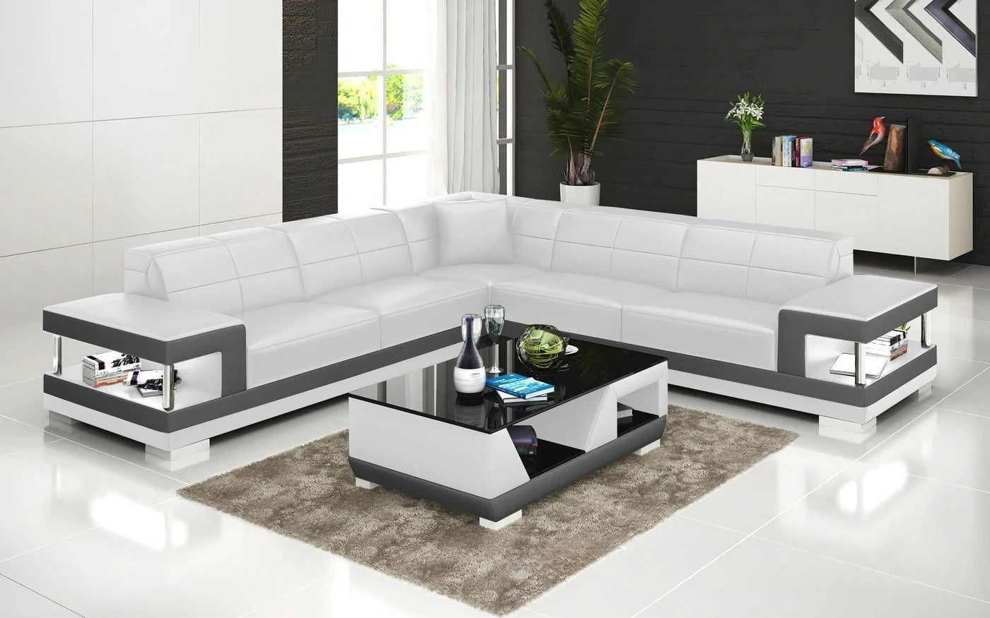 Nordic new creative leather sofa first layer cowhide modern living room sofa