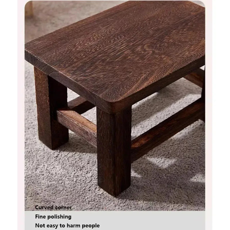 Adult Solid Wood Stool for Daily Use Shoe Changing Step Stool for Kitchen Bathroom Living Room Wooden Household Furniture