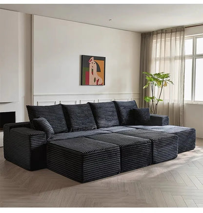 Vacuum-compressed Sofa Tofu Block Sofa Corduroy Frameless Sofa Pure Sponge Comfortable