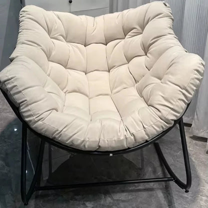 Metal Rocking Chair Adult Reclining Chair Balcon Home Single Leisure Chairs Living Room Red Sofa Chair Lazy Recliner