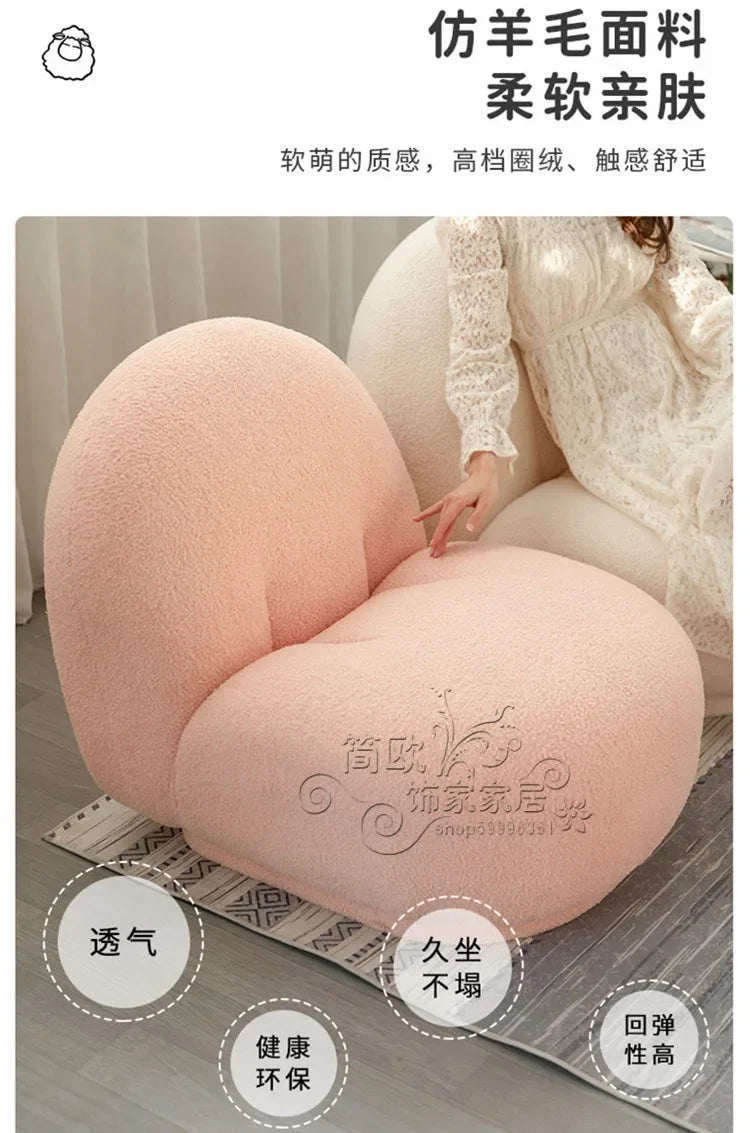 Q4  Light Luxury Velvet Curved Sofa Beauty Salon Clothing Store Moon-Shaped Sofa