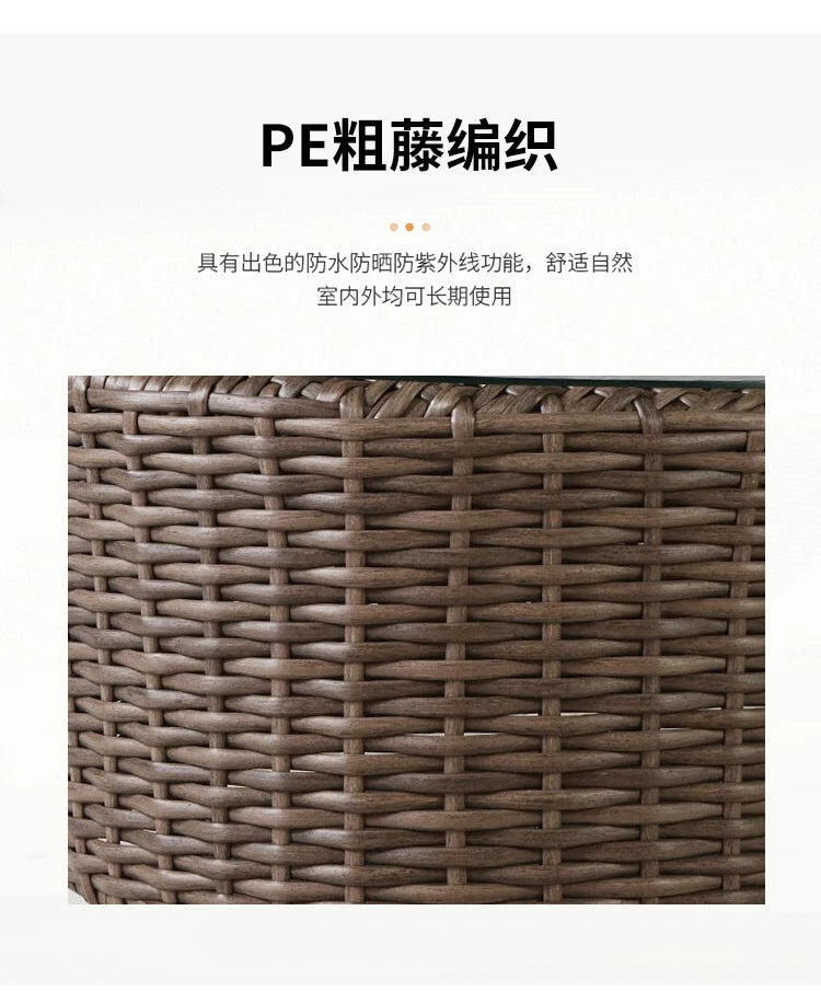 Outdoor sofa combination balcony rattan leisure chair swivel chair