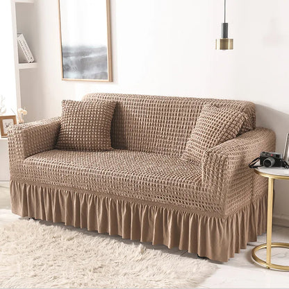 Fabric Skirt 2/3 Seater Sofa Cover 140-230cm Full Package Single Universal Elastic Sofa Slipcovers American Rustic Four Seasons