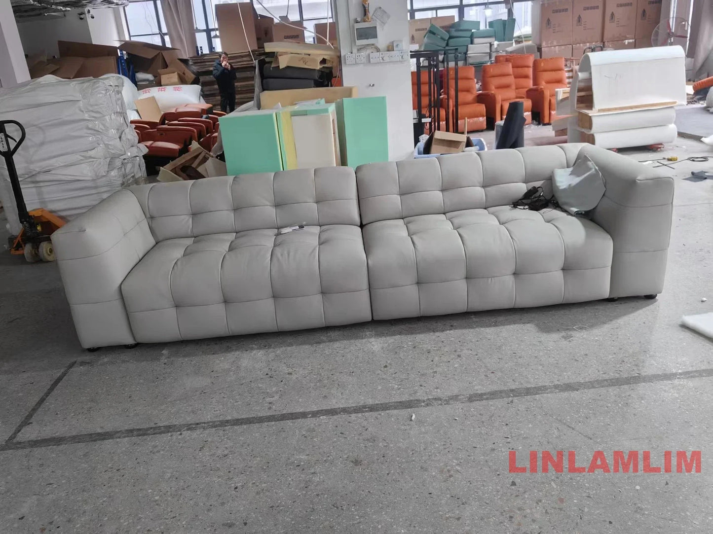 Linlamlim Multifunctional Convertible Sofa Bed, Modern Genuine Leather Folding Marshmallow Couch Cama Living Room Home Furniture