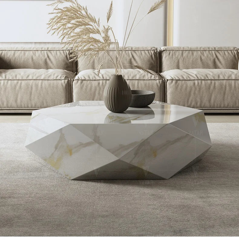 Living room creative water chestnut rock slab coffee table luxury tea table Nordic modern simple diamond rock slab coffee table