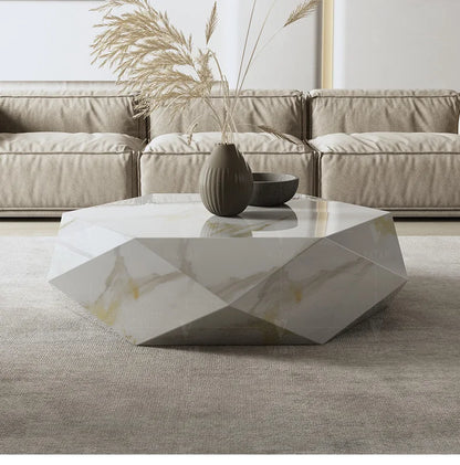 Living room creative water chestnut rock slab coffee table luxury tea table Nordic modern simple diamond rock slab coffee table