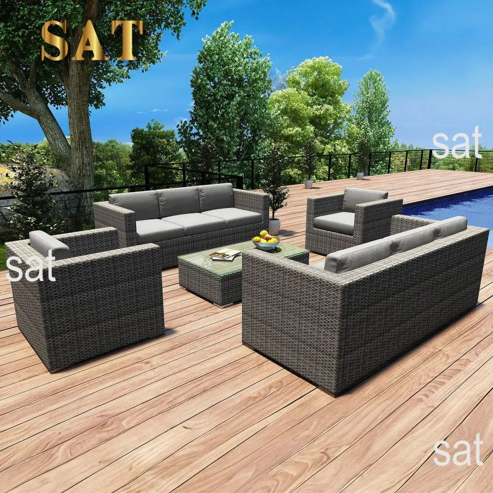 for Best Selling All-Weather Patio Sets Aluminium Garden Sofas Rattan Waterproof Set Wicker Furniture Outdoor Courtyard Sofa