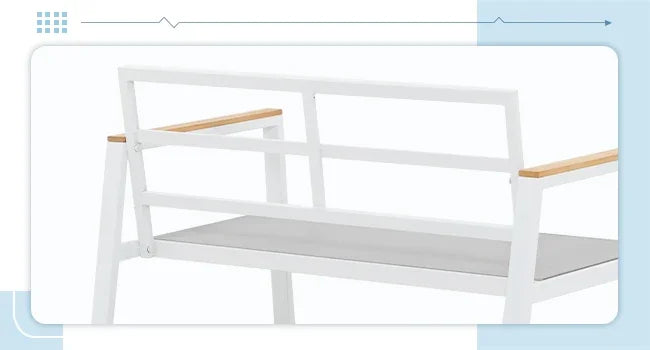 Patio Furniture Set 5 Pieces with Teak Coffee Table & Cushion, Outdoor Patio Furniture Sectional Patio Sofa