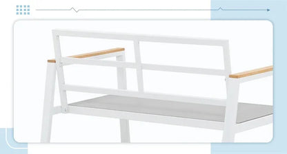 Patio Furniture Set 5 Pieces with Teak Coffee Table & Cushion, Outdoor Patio Furniture Sectional Patio Sofa