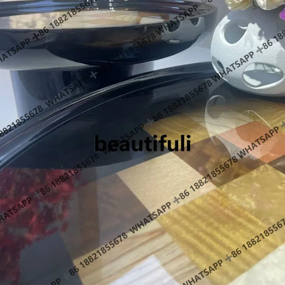 Italian minimalist creative round coffee table coffee table household light luxury negotiation table H