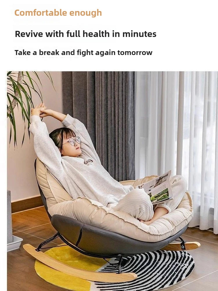 Single Lazy Rocking Chair,internet Famous White Sofa,balcony,living Room,bedroom,Nordic Italian Style Leisure Rocking Chair,sofa
