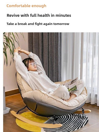 Single Lazy Rocking Chair,internet Famous White Sofa,balcony,living Room,bedroom,Nordic Italian Style Leisure Rocking Chair,sofa