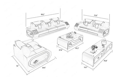Internet celebrity modern multi-functional led living room comfortable living room reclining sofa