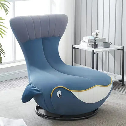 -Fabric Cartoon Seat Shark Transfer Chair Whale Sofa Recliner Single Lounge Children Kids Rocking Chair