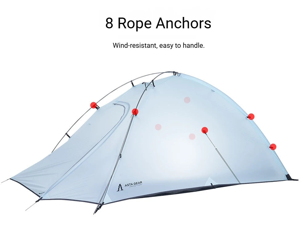 2 Person Ultralight Backpacking Tent Waterproof 3000mm 10D Nylon Double Layer Windproof Tent Camping Hiking Trekking Outdoor