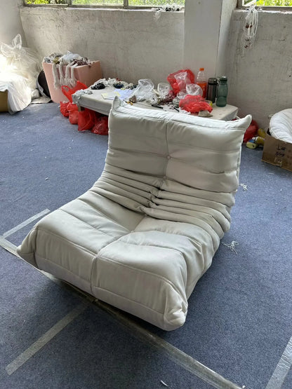 Togo caterpillar sofa balcony leisure bedroom living room reclining sleeping lazy sofa cream wind single recliner