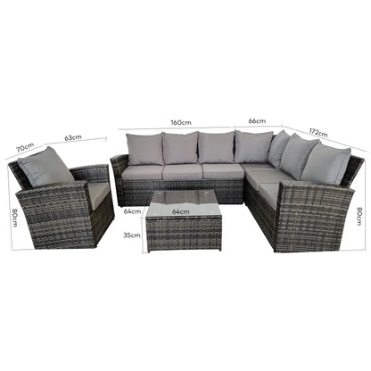 Best Seller Outdoor Garden Patio Wicker Rattan 7 - Seater Sofa & Coffee Table Conversation Set Garden Furniture Patio Furniture